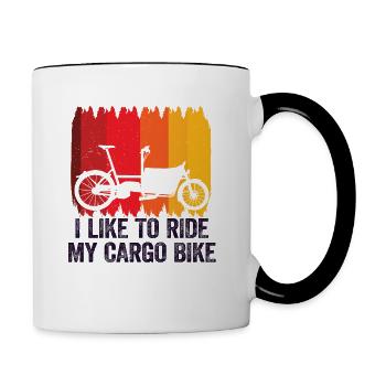 I like to ride my Cargo-bike Cargobike - Contrasting Mug - white/black - Right