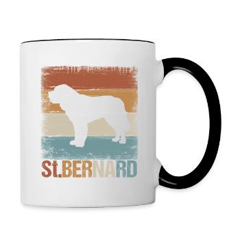Saint Bernard St Bernard chien de race suisse - Mug contrasté - blanc/noir - Droite
