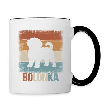 Bolonka Zwetna cadeau chien - Mug contrasté - blanc/noir - Droite