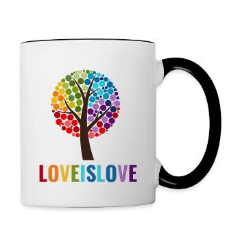 Love is Love - Tasse zweifarbig - Weiß/Schwarz - Rechts