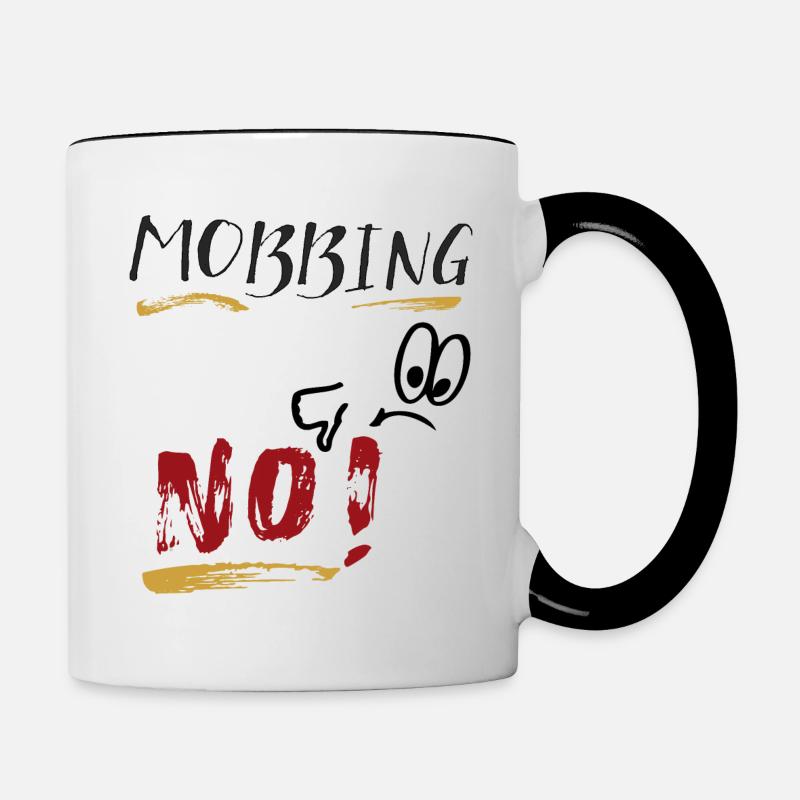 L’intimidation NON ! - Mug contrasté - blanc/noir
