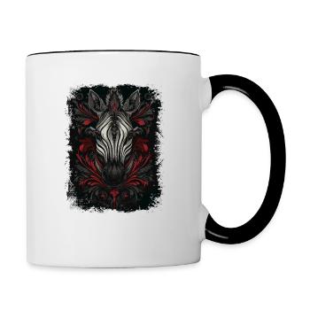 Zebra - Tasse zweifarbig - Weiß/Schwarz - Rechts