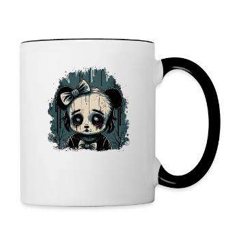 Triste Gothique Panda Fille - Mug contrasté - blanc/noir - Droite