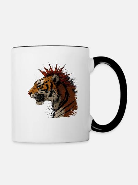 Tigerpunk - Tasse zweifarbig - Weiß/Schwarz