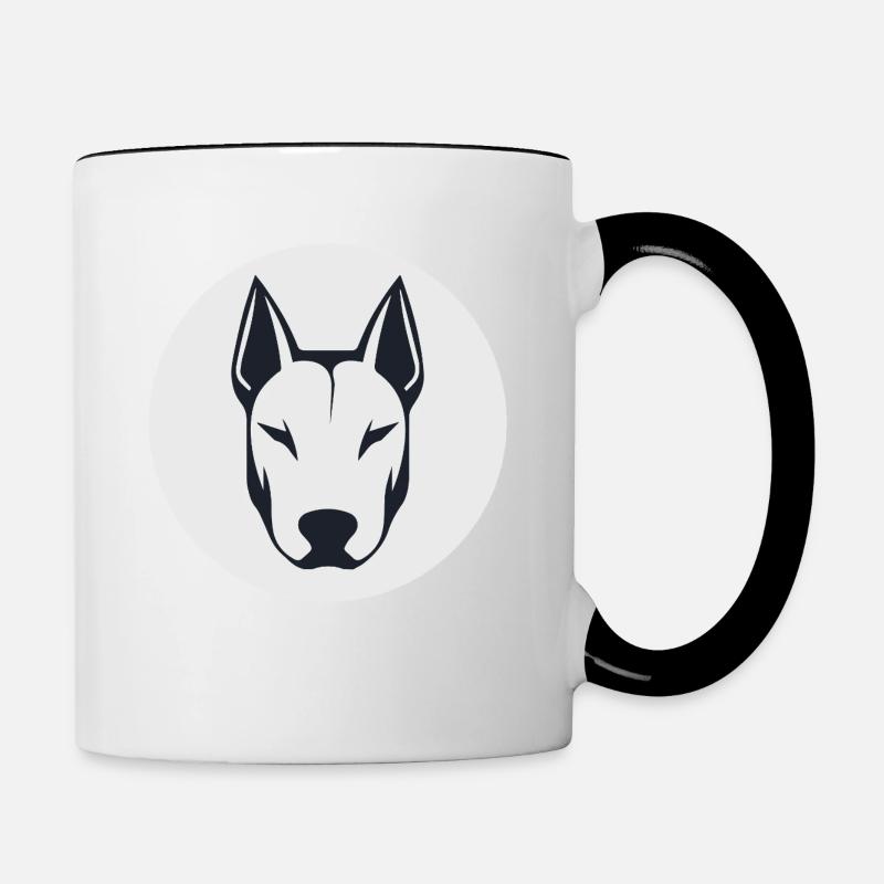 Bullterrier - Tasse zweifarbig - Weiß/Schwarz