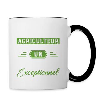 A farmer dad gives an exceptional retiree - Contrasting Mug - white/black - Right