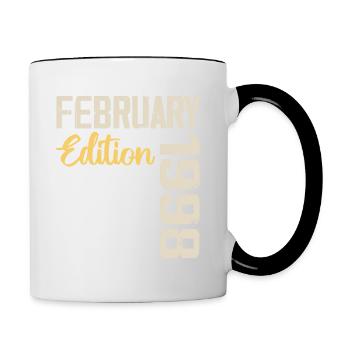 Février 1998 Anniversaire Février 1998 Rétro - Mug contrasté - blanc/noir - Droite
