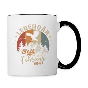 Légendaire depuis février 1947 anniversaire 1947 - Mug contrasté - blanc/noir - Droite