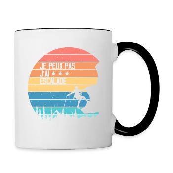 Je Peux Pas J'ai Escalade - Mug contrasté - blanc/noir - Droite
