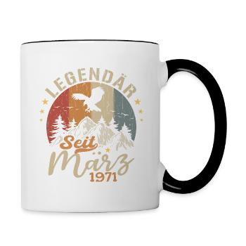 Legenden Werden Im März 1971 Geboren - 1971 - Tasse zweifarbig - Weiß/Schwarz - Rechts
