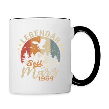 Legenden Werden Im März 1954 Geboren - 1954 - Tasse zweifarbig - Weiß/Schwarz - Rechts