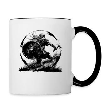 Viking Viking Norseman - Vikings Valhalla Odin - Contrasting Mug - white/black - Right