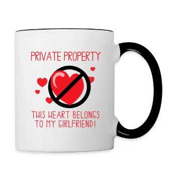 Girlfriend This Heart Belongs To My Girlfriend - Contrasting Mug - white/black - Right