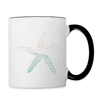 étoile de mer - Mug contrasté - blanc/noir - Droite