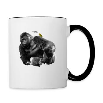 Gorilla - Tasse zweifarbig - Weiß/Schwarz - Rechts