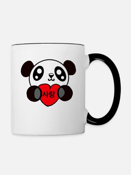 Valentin Panda - Tasse zweifarbig - Weiß/Schwarz