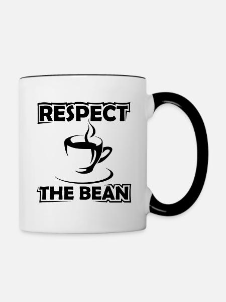Respect The Bean - Tasse zweifarbig - Weiß/Schwarz