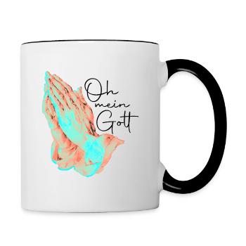 Oh mein Gott - Tasse zweifarbig - Weiß/Schwarz - Rechts