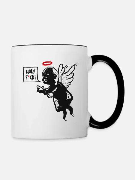 Heiliger F*ck - Tasse zweifarbig - Weiß/Schwarz