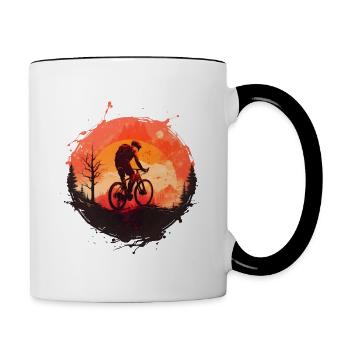 Mountainbike - Tasse zweifarbig - Weiß/Schwarz - Rechts