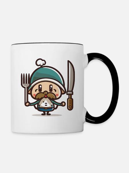 Thanksgiving-Pilger - Tasse zweifarbig - Weiß/Schwarz