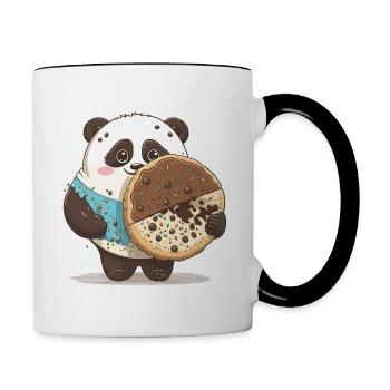 Naschkatzen-Panda - Tasse zweifarbig - Weiß/Schwarz - Rechts