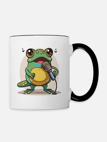 Frösche Melodie - Tasse zweifarbig - Weiß/Schwarz