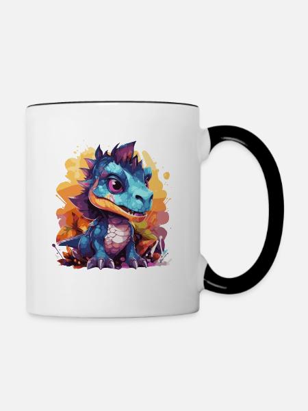 Dragon Kid - Tasse zweifarbig - Weiß/Schwarz