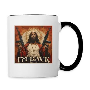 Jésus Coloré AR15 - Mug contrasté - blanc/noir - Droite