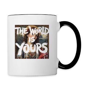 THE WORLD IS YOURS x ANTIKES GEMÄLDE - Tasse zweifarbig - Weiß/Schwarz - Rechts