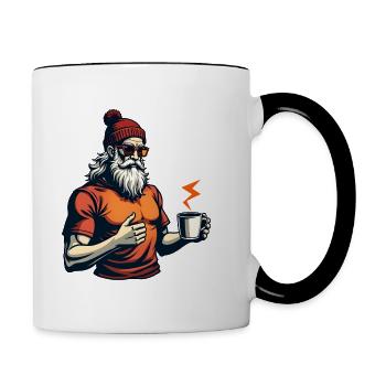 Zeus prépare également du café artisanal ! - Mug contrasté - blanc/noir - Droite