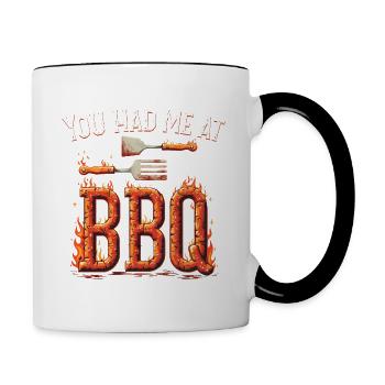 VOUS M’AVEZ EU AU BBQ - Grillen Barbecue - Mug contrasté - blanc/noir - Droite