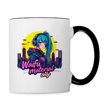 WAIFU UNIQUEMENT - VAPORWAVE GAMERGIRL - Mug contrasté - blanc/noir - Droite