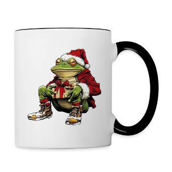 Santa Claus Frog - Contrasting Mug - white/black - Right