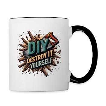 DIY Destroy it yourself - Craft Upcycling - Contrasting Mug - white/black - Right