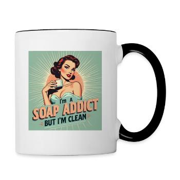 Soap Making - I'm a Soap Addict - Contrasting Mug - white/black - Right