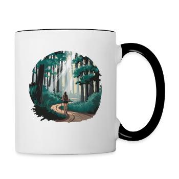 Hiking is My Therapy – Nature & Forest - Contrasting Mug - white/black - Right