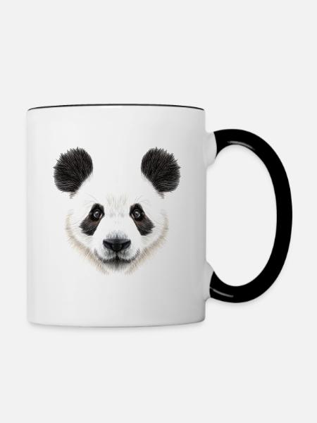 Panda Bär! Süß! - Tasse zweifarbig - Weiß/Schwarz