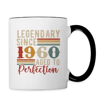 Légendaire Depuis 1960 Cadeau D'anniversaire 1960 - Mug contrasté - blanc/noir - Droite
