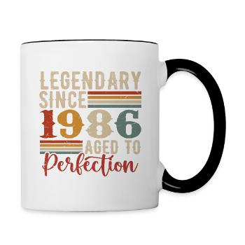 Légendaire Depuis 1986 Cadeau D'anniversaire 1986 - Mug contrasté - blanc/noir - Droite