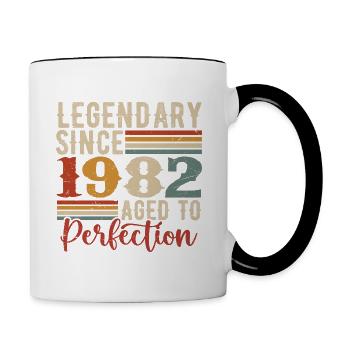 Légendaire Depuis 1982 Cadeau D'anniversaire 1982 - Mug contrasté - blanc/noir - Droite