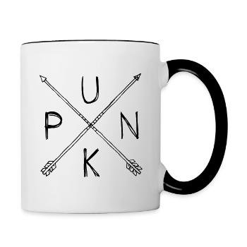 Punk Straight Edge Gekreuzte Pfeile - Tasse zweifarbig - Weiß/Schwarz - Rechts