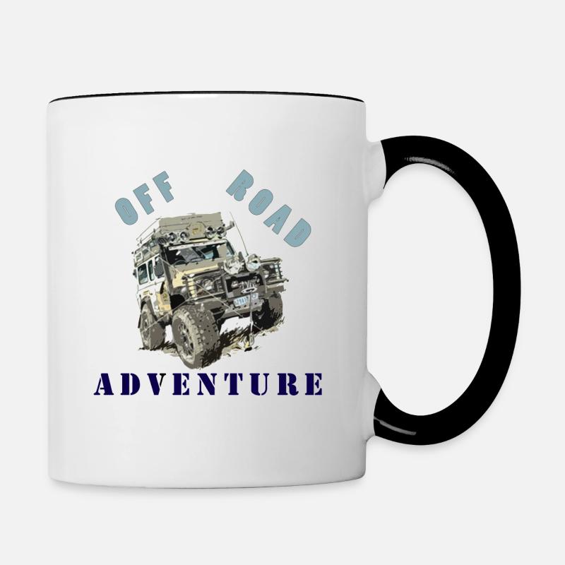 Offroad-Auto Oldtimer alter Retro-Klassiker - Tasse zweifarbig - Weiß/Schwarz