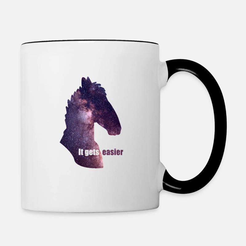 Es wird einfacher - Tasse zweifarbig - Weiß/Schwarz