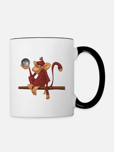 Boule affe 3 - Tasse zweifarbig - Weiß/Schwarz