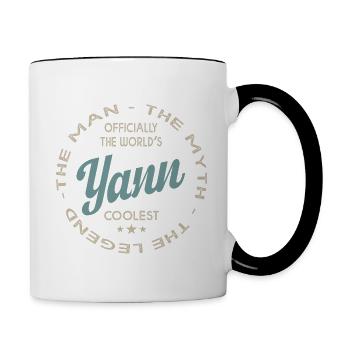 nom homme - Mug contrasté - blanc/noir - Droite