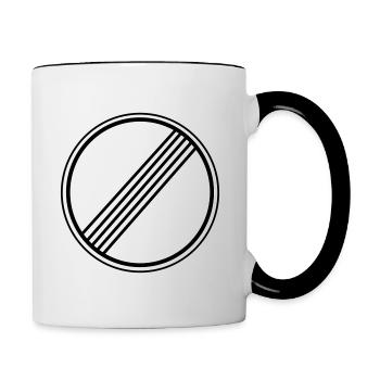 Traffic Sign T-Shirt Speed Limit - Contrasting Mug - white/black - Right