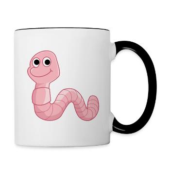 Earthworm Earthworm Earthworm baby Earthworm Worms - Contrasting Mug - white/black - Right