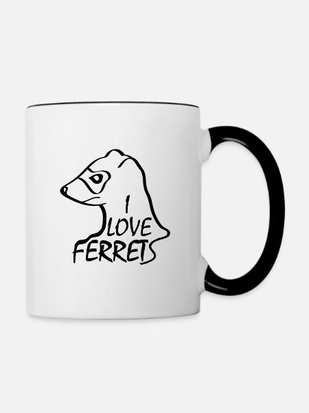 Ein Frettchen zu Hause - Tasse zweifarbig - Weiß/Schwarz