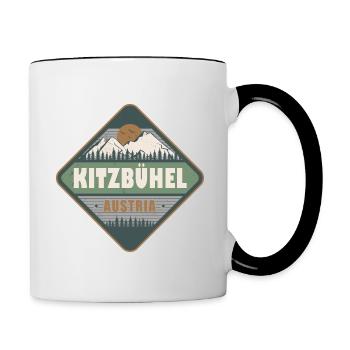 Kitzbühel Österreich Vintage Wanderdesign - Tasse zweifarbig - Weiß/Schwarz - Rechts